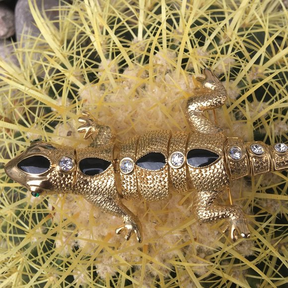 Brooch Vintage Retro Salamander Jewels Articulated - Picture 3 of 16